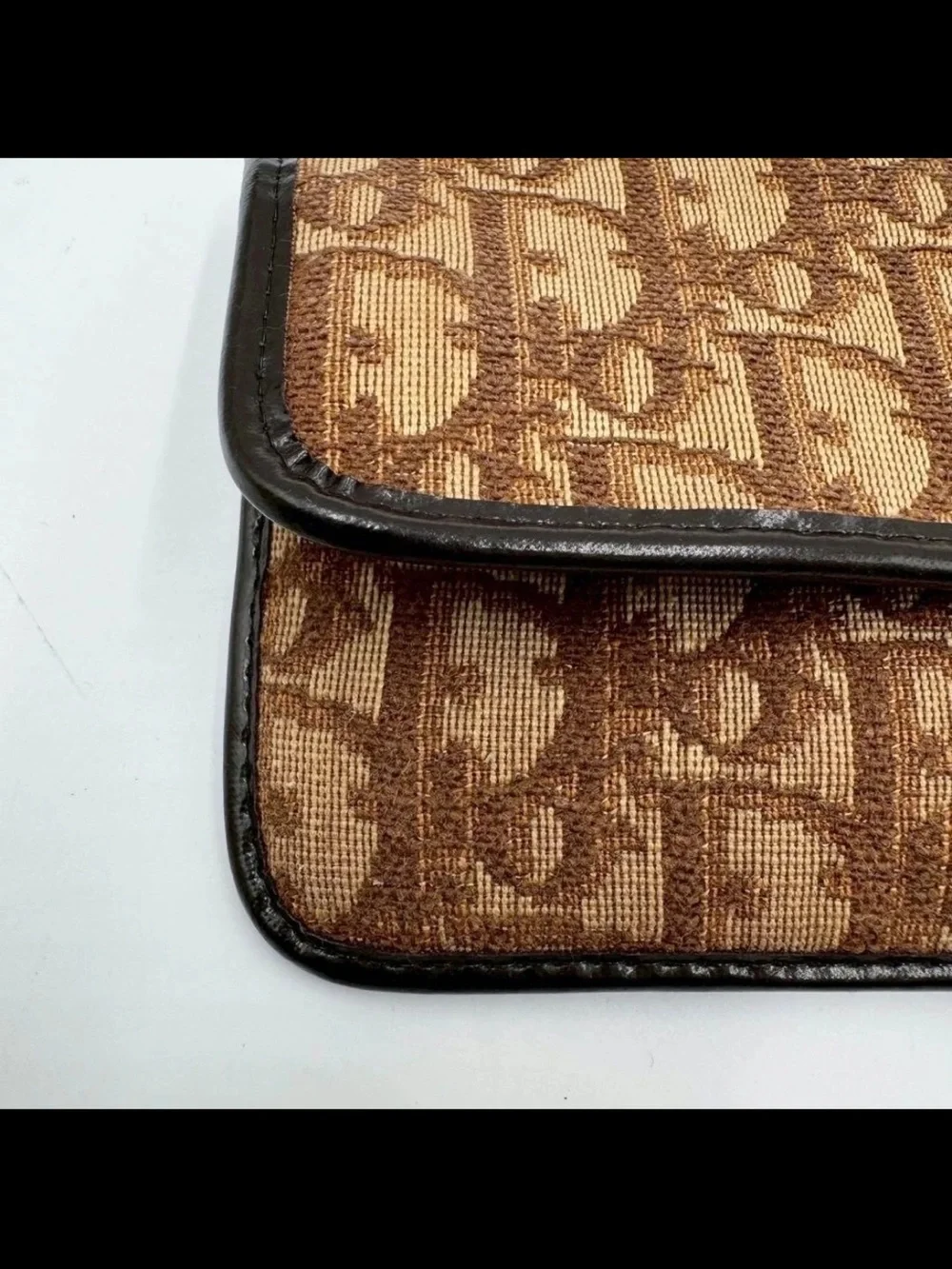 Dior Brown Monogram Jacquard wallet with Gold Accent